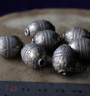 Винтажная серебряная бусина в казахском стиле. Казахстан или Северный Афганистан