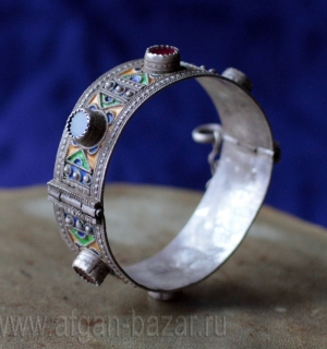 Марокканский браслет с горячей перегородчатой эмалью.  Марокко, Анти-Атлас (Тизн