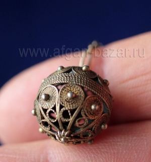Старинная балканская пуговица-бусина с филигранью Балканы (территория Османской империи), 19-20 вв. Старинная балканская пуговица-бусина с филигранью Балканы (территория Османской