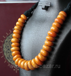 Марокканские бусины из рога и смолы (имитация янтаря), - 29 бусины