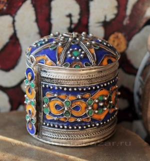 Марокканская шкатулка-браслет с горячей эмалью