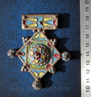 Марокканская подвеска-амулет "Богдад" (Boghdad) с перегородчатой эмалью