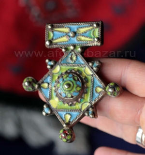 Марокканская подвеска-амулет "Богдад" (Boghdad) с горячей эмалью.  Авторская гор