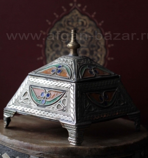 Марокканская шкатулка с горячей эмалью. Марокко, Анти-Атлас (Тизнит-Тарудант), с