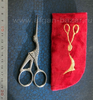 Традиционные бухарские золотошвейные ножницы из стали. Бухара, изделие фамильной