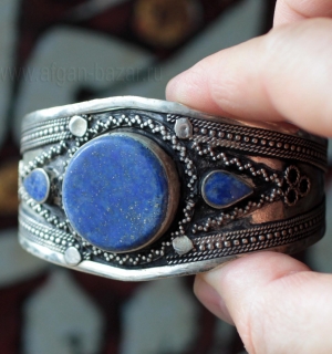 Афганский браслет с лазуритом. Афганистан или Пакистан, современная работа