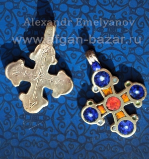 Кулон-крест в византийском стиле по мотивам средневековых украшений с горячей эм
