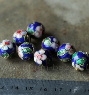 Бусина с перегородчатой эмалью. Китай, современная работа