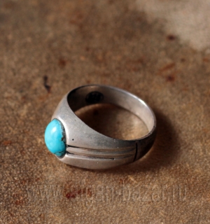 Египетский винтажный перстень с синайской бирюзой. Египет, Каир, 20 в.