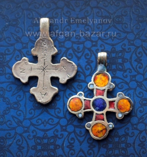 Кулон-крест в византийском стиле по мотивам средневековых украшений с горячей эм