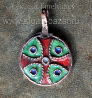 Александр Емельянов. Кулон "Крест", горячая эмаль по рельефу, перегородчатая эма