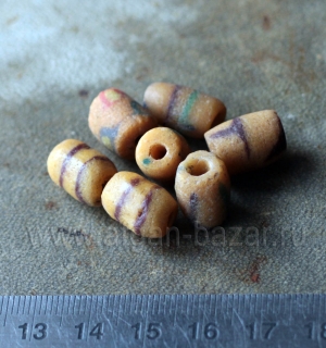 Винтажные африканские стеклянные бусины Кробо - African Ghana Krobo Beads. Лот и