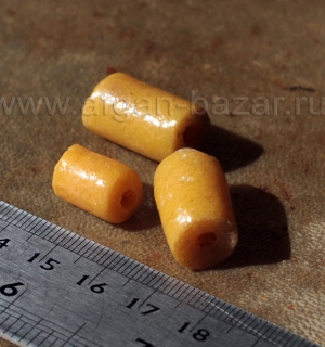 Африканские стеклянные бусины Кробо - African Ghana Krobo Beads. Лот из трех бус