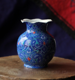 Миниатюрная вазочка в технике традиционной иранской горячей расписной эмали "Мин