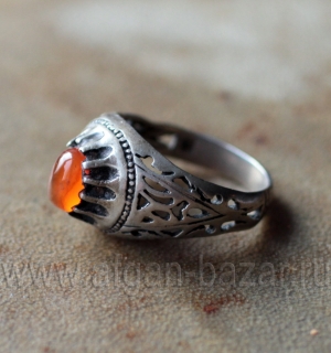 Иранский мужской перстень с йеменским сердоликом Aqeek Yamani