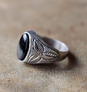 Иранский мужской перстень с черным агатом. Иран, современная работа
