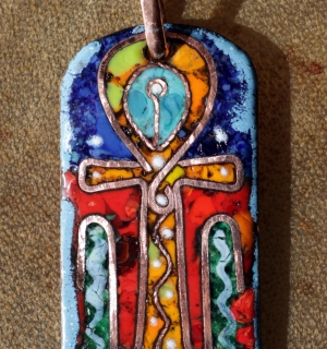 Кулон-амулет в древнеегипетском стиле "Анкх". Автор - Александр Емельянов. Медь,