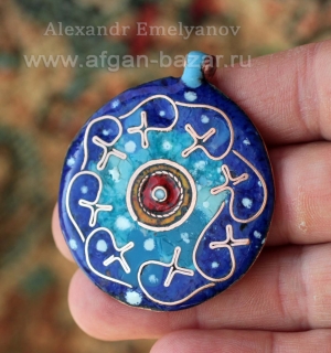 Александр Емельянов. кулон "Солнце". Медь, горячая перегородчатая эмаль