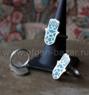 Перстень в виде марокканского амулета Хамса или Рука Фатимы