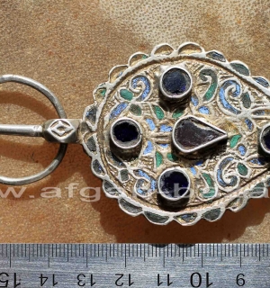 Старинная марокканская застежка-фибула с эмалью