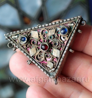 Старинный османский контейнер-амулет "Муска", центральная часть колье. Османская