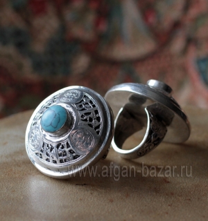 Перстень в иранском стиле с бирюзовой мастикой. Пакистан, Пешавар, современная р