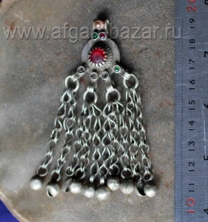 Подвеска-амулет из старой монеты с бубенчиками. Деталь костюма или пояса