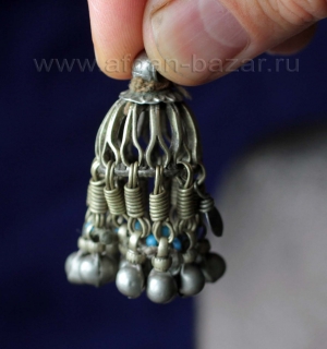 Подвеска, часть серьги или височного украшения Пезван. Северный Пакистан (Сват),