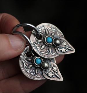 серьги авторские  крупные этнические ручная работа