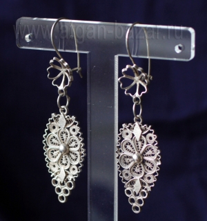 Винтажные филигранные серьги. Турция, 20 в.
