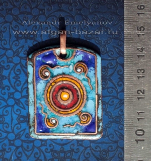 Кулон "Солнце". Автор - Александр Емельянов. Медь, горячая перегородчатая эмаль