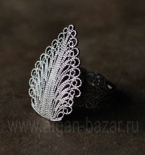 Винтажный турецкий филигранный перстень. Турция, 20 в.