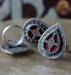 Кольцо из ювелирного сплава в казахском стиле. Производство - Турция, современна
