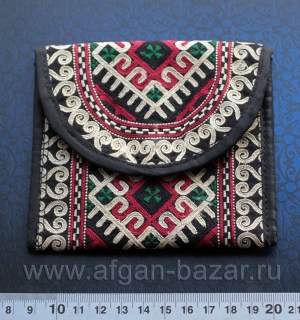 Традиционная туркменская сумочка-кошелек из винтажной ткани Традиционная туркменская сумочка-кошелек из винтажной ткани