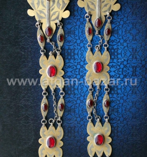 Туркменские украшения для волос "Сачлык" или  "Чанна" (Çanna). Серверный Афганис