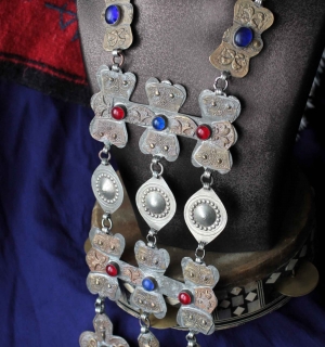 Туркменское винтажное свадебное колье с подвесками Асык. Туркмения или Северный 