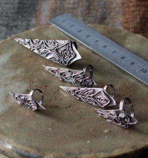 Набор из пяти колец по мотивам традиционных китайских украшений для защиты ногте