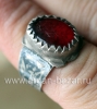 Афганский перстень с чернью и богемским стеклом (Kuchi Tribal Ring)