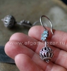  Vintage Sterling Silver Afghan Tribal Earrings with Turquiose 
