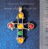 Кулон-крест в византийском стиле по мотивам средневековых украшений с горячей эм