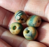 Африканские стеклянные бусины Кробо - African Ghana Krobo Beads. Лот из четырех 