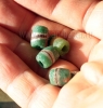Африканские стеклянные бусины Кробо - African Ghana Krobo Beads. Лот из четырех 