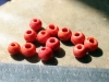 Бусины ручной работы из красного стекла