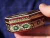 Деревянная шкатулка с инкрустацией "Хатам" с миниатюрной росписью