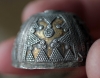 Старинная казахская деталь украшения - купол от накосного украшения.  Западный К